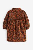 Pamuklu Leopar Gömlek Elbise