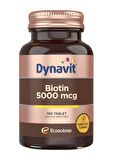 Dynavit Biotin İçeren Takviye Edici Gıda 5000 Mcg 100 Tablet