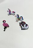 Unicorn flamingo 4 lü çocuk broş