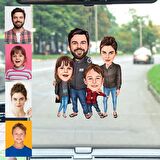 Kişiye Özel Evli Bay Bayan 4 Kişilik Aile Araba Dikiz Ayna Süsü