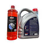 Kırmızı G12 Organik Antifriz -56 Derece 3 Litre ve Konsantre Cam Suyu 1 Litre Takım Seti