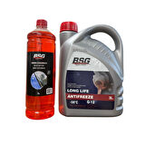 Kırmızı G12 Organik Antifriz -56 Derece 3 Litre ve Konsantre Cam Suyu 1 Litre Takım Seti