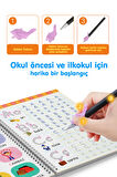 Harfleri ve Sayıları Yazmayı Kolayca Öğreten Kitap | Sihirli Uçan Kalemli Oluklu (kabartmalı) Kitap