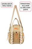 Fonksiyonel Ultra Hafif Bej Kadın Sırt Çanta El ve Omuzda Kullanım Yeni Nesil Su İtici Kumaş