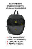 Mor Okul Sırt Çantası Ortaokul Lise Geniş İç Hacim Su Geçirmez Kumaş Yandan Cepli