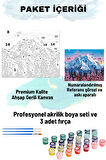 Sayılarla Boyama Seti Numaralı Tuval Fırça Boya 40x50 Cm Dağ Manzarası