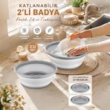 Porsima ET-00111 Çok Amaçlı Katlanır Badya Akordiyon Leğen Katlanabilir Organizer Düzenleyici 9lt - 5lt