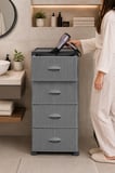 Porsima 0704-1 4 Katlı Still Komodin Ant/Gri Çekmeceli Sebzelik Oyuncak Sepeti Plastik Organizer