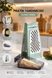 Porsima L-00667 550 ml Hazneli Paslanmaz Çelik Mutfak Rendesi – Turkuaz / Su Yeşili