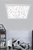 Led Avize Damla Tavana Model 60w Beyaz Kasa,beyaz Işık, Damla Model Avize, 60x60 Kare Modern Avize