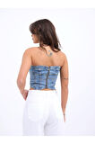 6878 KOT CROP-MAVİ