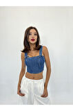 6987 KOT BLUZ-MAVİ