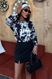 Batik Desenli Chanel Saten Gömlek 3467