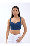 7131 KOT CROP-MAVİ