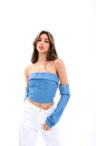 7358 KOT BLUZ-MAVİ
