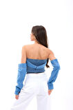7358 KOT BLUZ-MAVİ