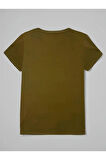 Kadın Kısa Kollu Kedi Ve Pati Baskılı Süprem T-shirt