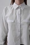 Cepli Uzun Kol Gömlek - Beyaz