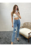 6025 KOT PANTOLON-MAVİ