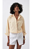 Çizgili Detay Oversize Gömlek