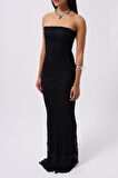 Straplez Dantel Maxi Elbise