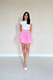 Pembe Poplin Balon Etek