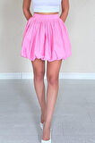 Pembe Poplin Balon Etek