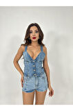 6828 KOT BLUZ-MAVİ
