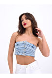6817 KOT CROP-MAVİ