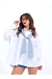 6749 GÖMLEK-MAVİ BEYAZ ÇİZGİLİ