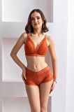 BRALET SÜTYEN BOXER TAKIM KİREMİT (MGP31813)