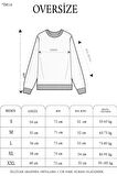 Kışlık Bisiklet Yaka Ön Ve Arka Baskılı SweatShirt - Siyah