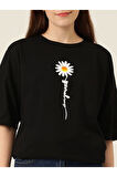 Baskılı T-shirt - Siyah