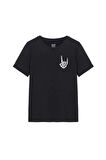 Baskılı T-shirt - Siyah