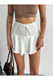 Ayrobin Şortlu Etek - Beyaz