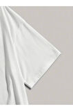 Baskılı Oversize Bisiklet Yaka T-shirt - Beyaz