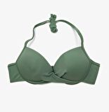 HAKİ ÖNÜ GEÇMELİ YARIM DESTEKLİ BIKINI ÜSTÜ