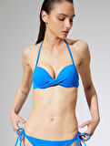 Push Up Bikini Üstü Dolgulu Balenli Boyundan Bağlamalı
