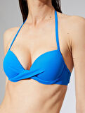 Push Up Bikini Üstü Dolgulu Balenli Boyundan Bağlamalı