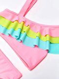 Renkli volanlı kız çocuk bikini takım DB200617BT