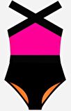 SİYAH-NEON PEMBE KIZ ÇOCUK MAYO DB200703CM