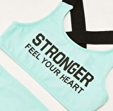 Yazı baskılı kız çocuk bikini takım DB200773BT