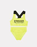 Yazı baskılı kız çocuk bikini takım DB200773BT