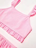 Çizgili fırfırlı kız çocuk bikini takım