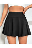 Cepli Düz Spor Ve Günlük Kullanım Mini Şort Etek