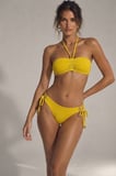 Straplez ip bağlamalı bikini takım