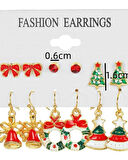 6'lı Yılbaşı Küpe Seti