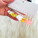 6'lı Renkli Küpe Seti