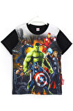 3D Dijital Hulk Baskılı Erkek Çocuk T-shirt Siyah