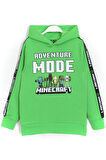 Minecraft Adventure Mode Baskılı Unisex Çocuk 2 Ip Hoodie